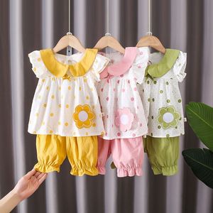 韩系女宝宝夏装洋气套装女童新款婴儿童1-2-3岁半4小女孩短袖韩版