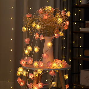 LED玫瑰灯串装饰玫瑰花灯浪漫情人节表白求婚布置卧室彩灯氛围灯