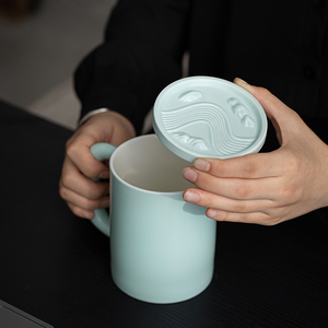 陶瓷咖啡杯600ml牛奶杯哑光马克杯大容量简约北欧水杯家用杯子ins