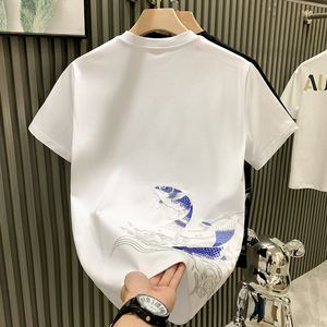 欧洲站高端名牌欧货短袖T恤男2023夏季新款潮流半袖圆领宽松体恤