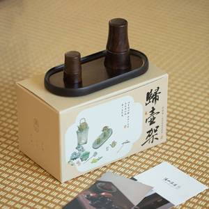 家用茶壶架紫砂壶配件茶具套组晾壶架实木盖置磁吸壶盖托茶壶架