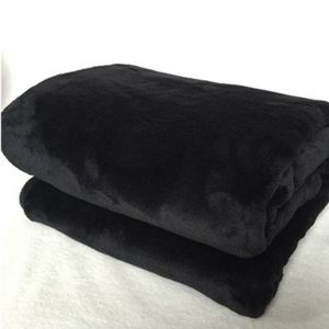 黑色盖毯床单薄款法兰绒休闲小毛毯沙发毯毛巾被纯色珊瑚绒毯子