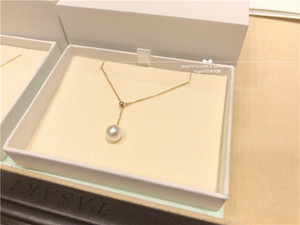 代购 TASAKI 18k金 可调节Y型 akoya珍珠 项链7.5mm