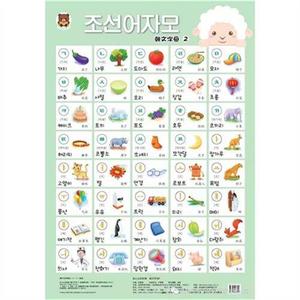 幼儿启蒙挂图幼儿朝鲜语字母表挂图(两张一套)朝鲜语/韩语幼儿启