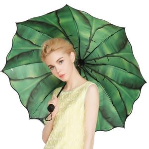 芭蕉叶雨伞折叠双层超强防晒户外遮阳太阳伞晴雨伞两用黑胶遮阳伞