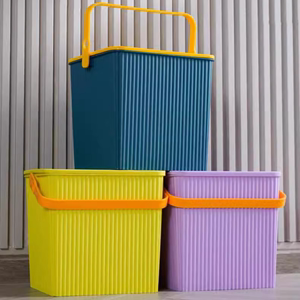 方形桶塑料桶玩具收纳桶水桶凳可坐洗浴篮手提洗澡储物桶带盖洗漱