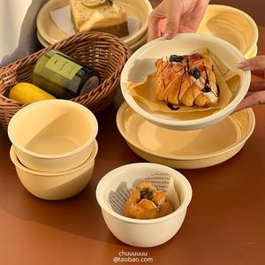 韩国ins风奶呼呼餐具家用陶瓷碗吃饭碗小号酸奶碗可爱奶油色盘子