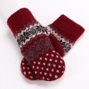 圣诞手套新品学生女冬天羊毛韩版可爱男连指包指加厚加绒保暖情侣