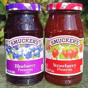 美国进口Smuckers Preserves Jam斯味可无糖草莓蓝梅果酱340g