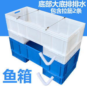 塑料大号鱼箱鱼缸专用用箱带拉筋养殖箱加厚龟箱底排水族箱金鱼缸
