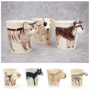 包邮泰国立体动物马克杯可爱创意陶瓷小狗狗杯子送男友女生日礼物
