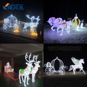 LED圣诞灯光秀马拉车造型灯户外鹿拉车网红景区亮化灯光节装饰灯