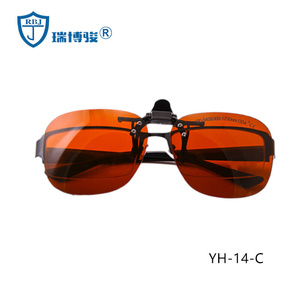 夹片型激光护目镜夹在近视眼镜上用YAG打标焊接雕刻电焊防护瑞博*