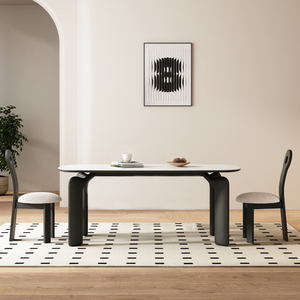 广东佛山实木岩板餐桌椅家用2024新款现代简约客厅长方形吃饭桌子