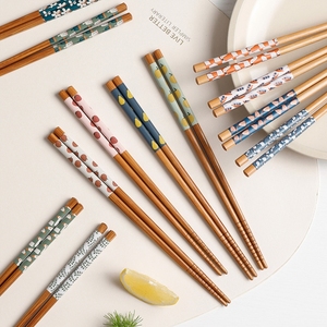 日本进口MUJIE实木筷子家用高档精致防滑创意餐具家庭套装分餐筷
