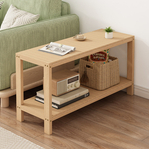 置物架实木落地木质床头柜客厅沙发边几厨房茶几小桌子木架子书架