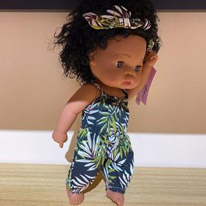 娃娃玩具软胶安抚洗澡黑人洋玩偶仿真儿童换装婴儿可黑非洲全棕眼