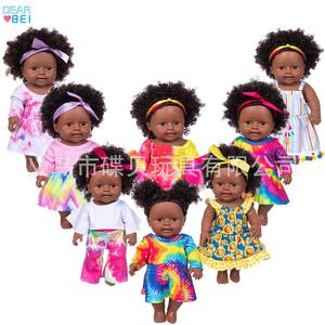娃娃玩具仿真洋黑人软胶儿童非洲婴儿玩偶洗澡公仔女孩重生搪胶全