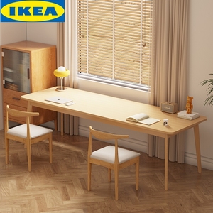 IKEA宜家乐双人书桌长条桌靠窗窄桌子书桌工作台家用卧室办公实木