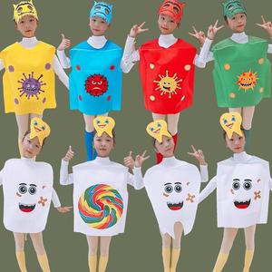 儿童牙细菌大作战表演服装幼儿园牙齿蛀牙黑牙齿演出衣服情景剧服