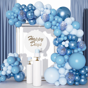 气球ins店庆蓝色气球链花环套装金属蓝色海军风生日派对装饰开业