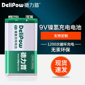 德力普9V镍氢电池可充电6F22探测仪器万用表电池9伏方块充电电池