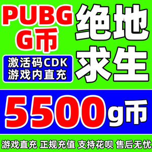 PUBG绝地求生g币5500G充值金币激活码CDK箱子套装服饰皮肤激活码