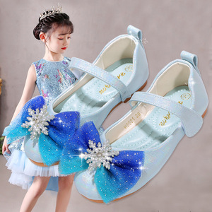 回力2024新款韩版女童皮鞋小公主牛筋软底单鞋冰雪奇缘宝宝鞋儿童