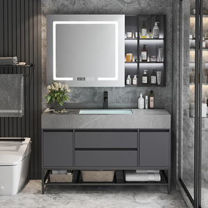惠达现代简约实木浴室柜组合岩板智能镜柜洗漱台洗手洗脸盆柜卫生