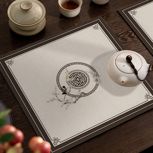 新中式正方形餐垫方桌垫隔热垫子茶杯垫吸水茶垫硅藻泥沥水垫茶席