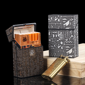20支装塑料男士烟盒创意复古埃及图案可整包入粗烟烟盒防压便携
