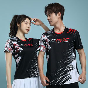 新款羽毛球服男女夏短袖速干运动上衣t桖乒乓球比赛团体队服定制