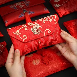 封改口费红包结婚专用红包袋2023一对新款五千一万元布袋中国风