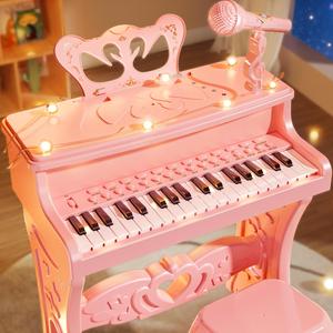小刚琴儿童钢琴玩具多功能电子琴带话筒初学女孩2宝宝3岁5小孩6生