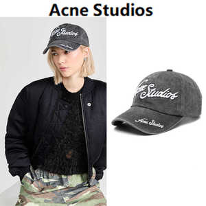 代购Acne Studios夏季新款炭灰色刺绣英文男女同款鸭舌帽子棒球帽