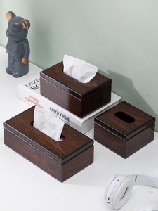 桌面木制小纸巾盒子实木桌面餐巾纸抽纸盒客厅家用创意办公室茶几