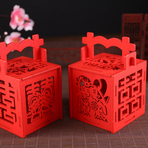 中国风木质镂空喜糖盒子结婚伴手礼中式创意个性婚礼喜庆糖果礼盒
