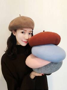 新疆包邮专区羊毛网红贝雷帽女2022新款韩版日系爆款秋冬画家帽子