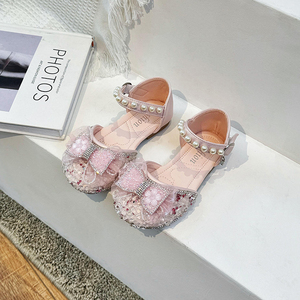 ABC Fans女童皮鞋公主时尚鞋子2024夏季新款小女软底洋气演出子