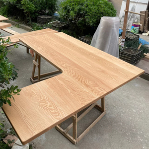 红橡木板桌板转角桌面板白橡木大板异形台面板L型实木板桌面定制