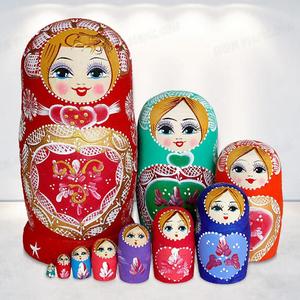 俄罗斯套娃10层15层木质彩绘工艺儿童木玩具旅游活动纪念伴手礼物