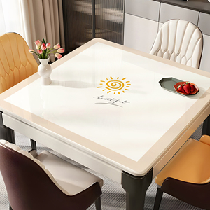 正方形餐桌桌布免洗防油防水PVC方桌桌垫轻奢高级感四方茶几桌垫