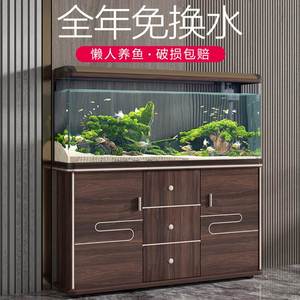 一体式鱼缸客厅小型免换水免打理生态金鱼缸家用轻奢带柜子水族箱