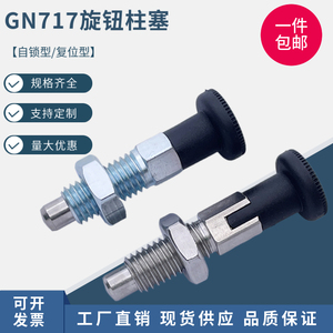 GN717分度销旋钮柱塞弹性销弹簧销旋转柱塞插销自锁复位型定位销