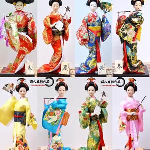 日本人形和服娃娃艺妓娟人料理餐厅装饰摆件9寸和服人偶