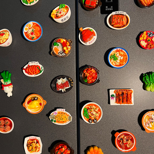 创意仿真食玩冰箱贴磁贴3d立体装饰磁性贴diy美食特色菜吸铁石