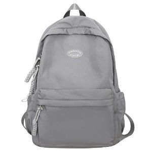 Simple Travel Rucksack with Zipper Solid Color College Gym