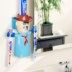 意可可爱情勇士洗漱套装牙刷架自动挤牙膏器创意儿童节礼物