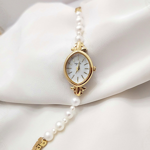 天然珍珠手表女款手链式小表盘agete简约小巧气质薄小众轻奢礼物