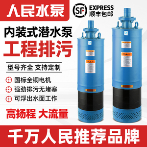 人民WQXN内装式工程污水泵380V高扬程上海三相高压多级潜水排污泵